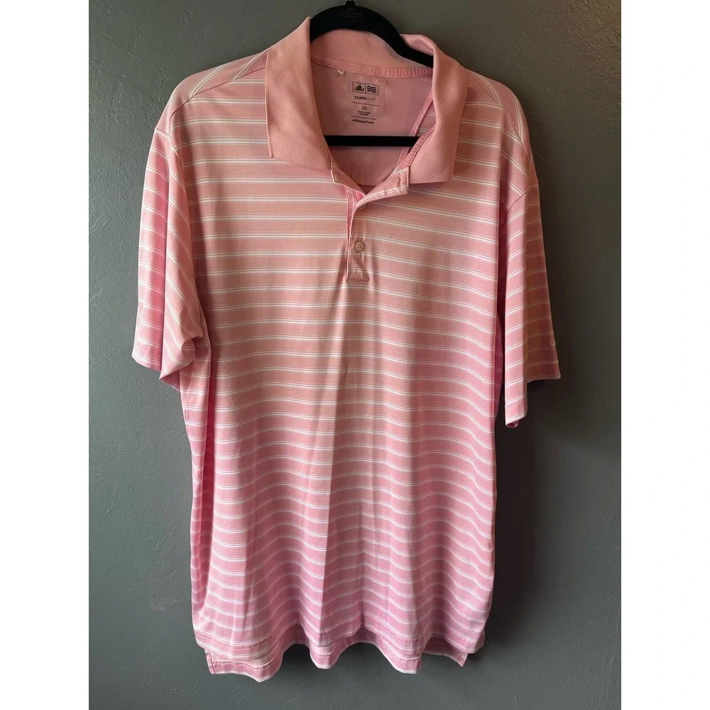Adidas ClimaLite Pink Golf Polo Shirt 2XL
